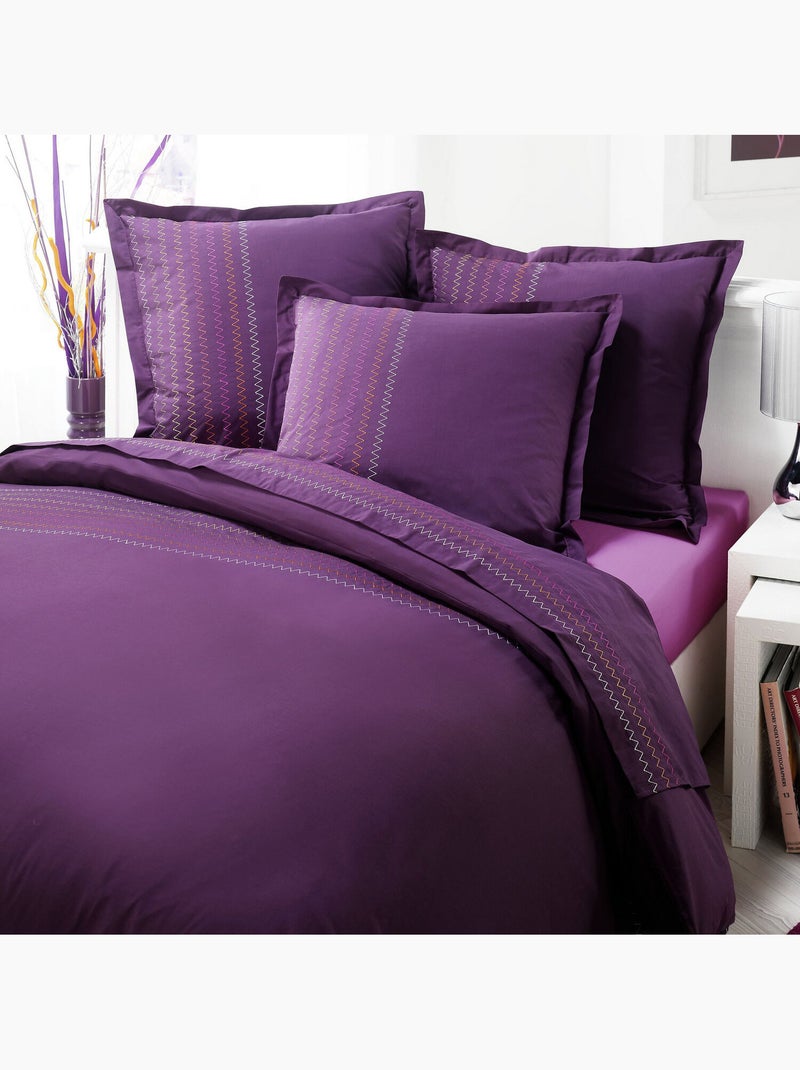 Taie d'oreiller 100 % percale de coton ciruela Violet - Kiabi