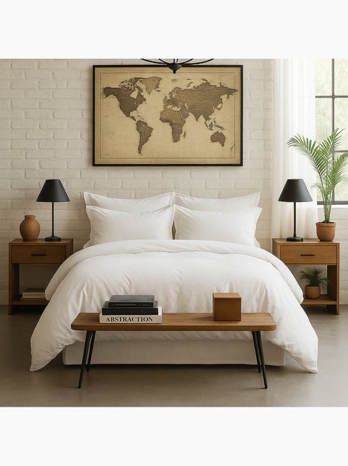 Taie d'oreiller 100 % percale de coton elegance - Kiabi