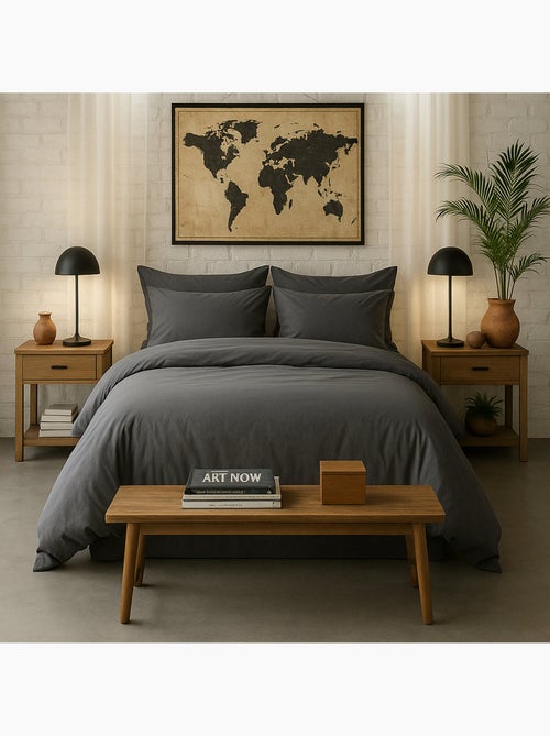 Taie d'oreiller 100 % percale de coton elegance - Kiabi