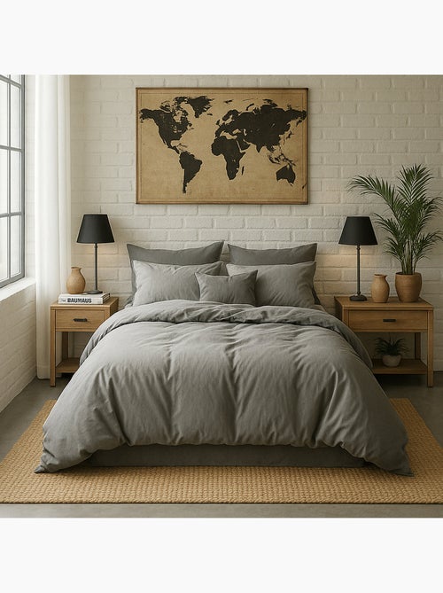 Taie d'oreiller 100 % percale de coton elegance - Kiabi