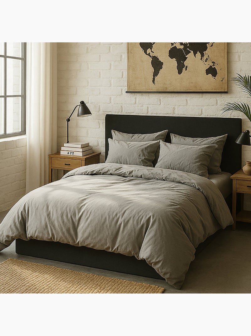Taie d'oreiller 100 % percale de coton elegance Gris perle - Kiabi
