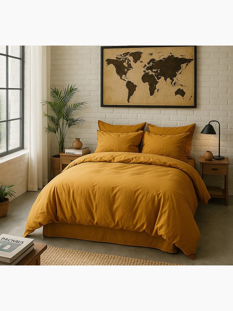 Taie d'oreiller 100 % percale de coton elegance Jaune - Kiabi