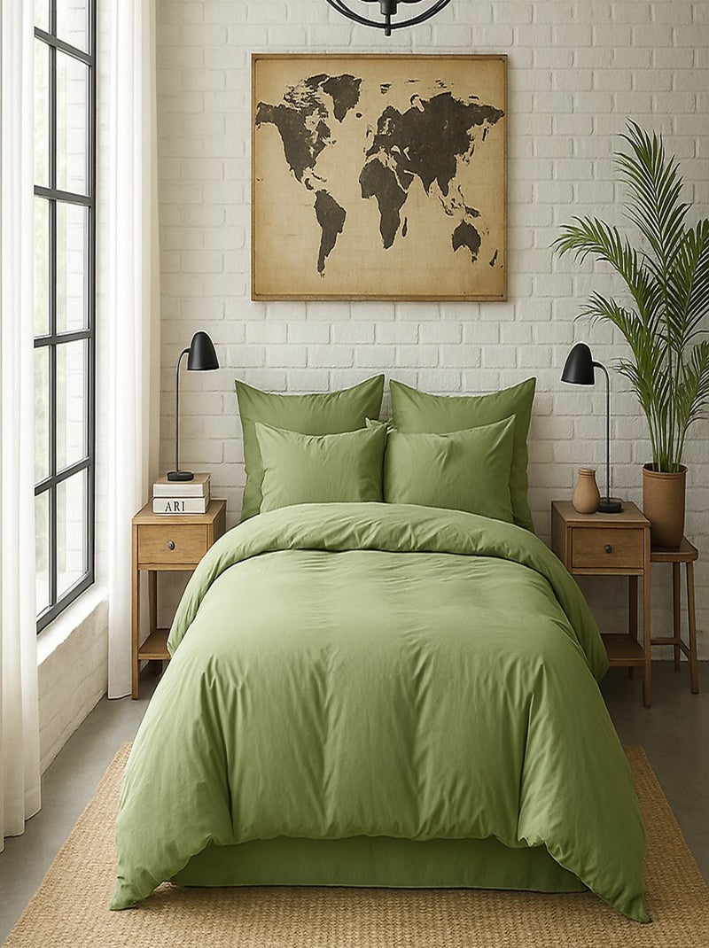 Taie d'oreiller 100 % percale de coton elegance Vert - Kiabi