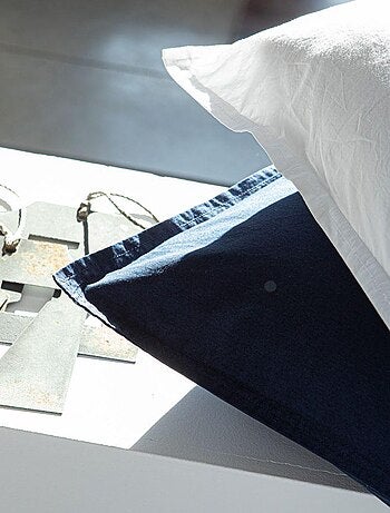 Taie d'oreiller 100% Percale de Coton Lavé 80 fils