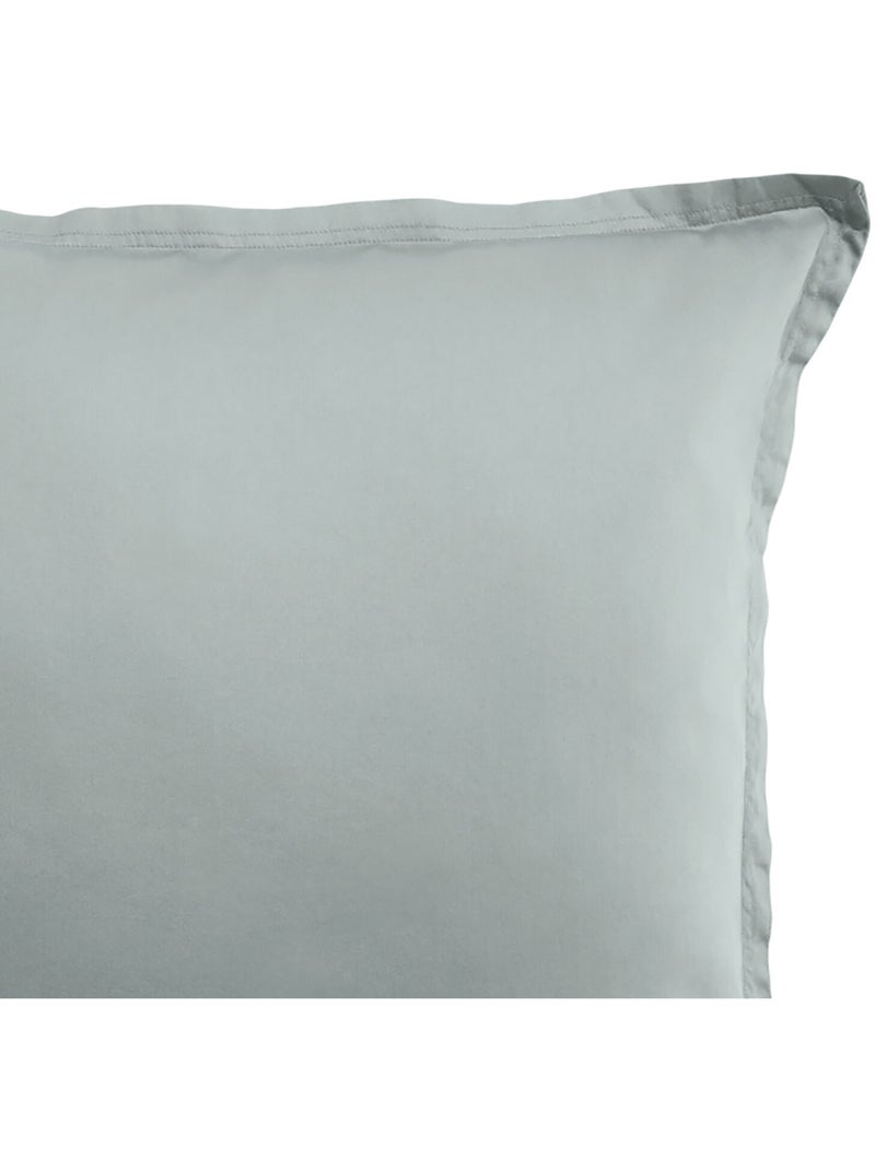 Taie d'oreiller 100 % satin de coton desir Bleu céladon - Kiabi