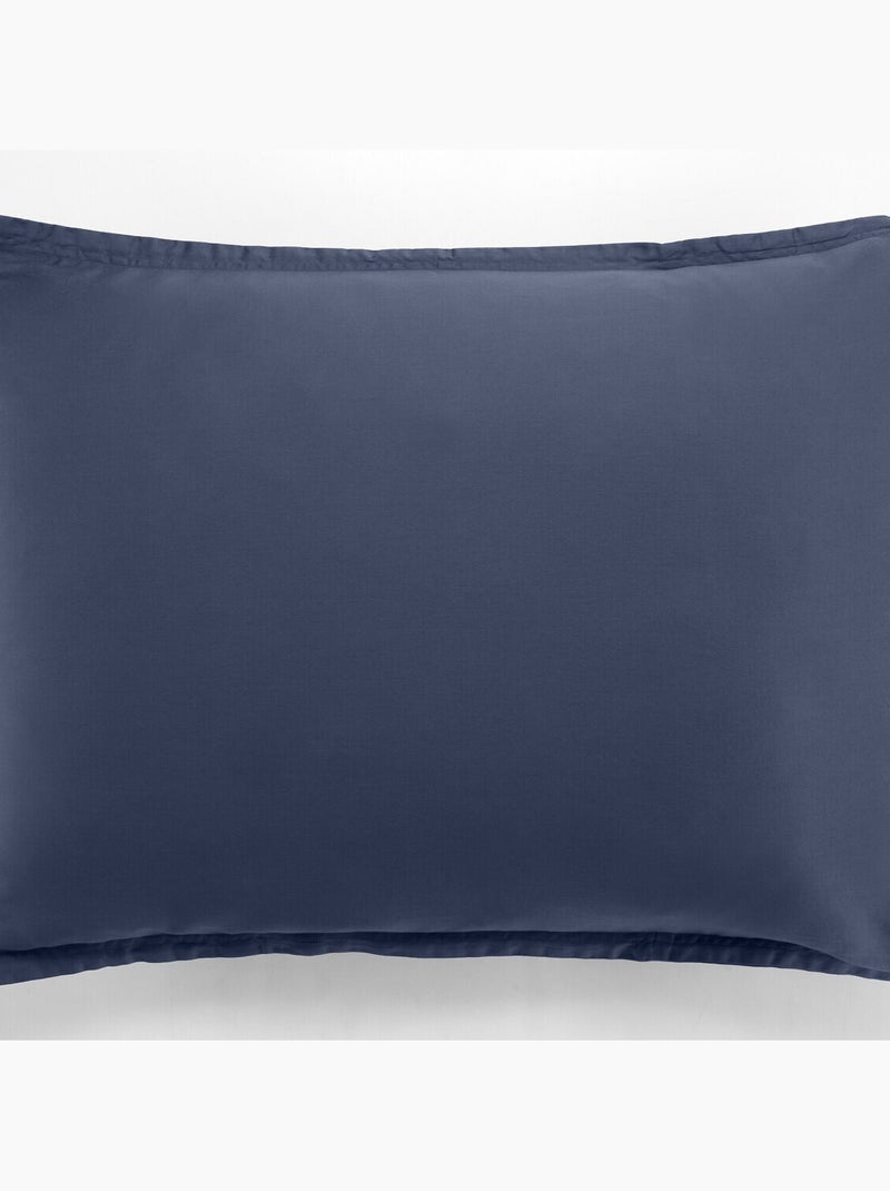 Taie d'oreiller 100 % satin de coton désir Bleu marine - Kiabi
