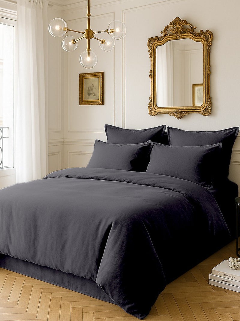 Taie d'oreiller 100 % satin de coton désir Gris - Kiabi