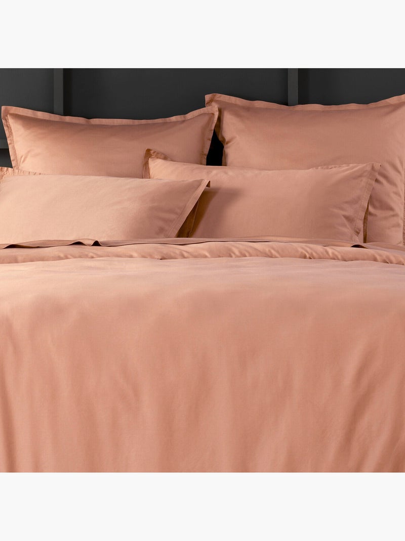 Taie d'oreiller 100 % satin de coton désir Rose nude - Kiabi