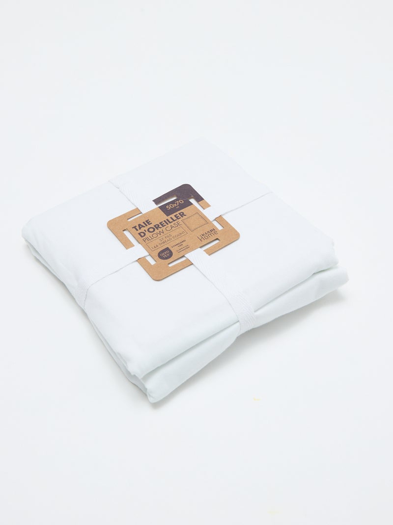 Taie d'oreiller 50 x 70 cm en coton Blanc - Kiabi