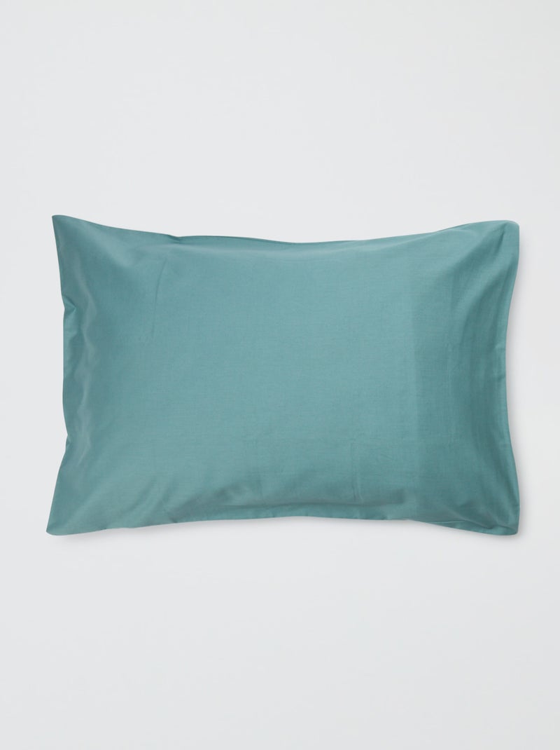 Taie d'oreiller 50 x 70 cm en coton Bleu turquoise - Kiabi