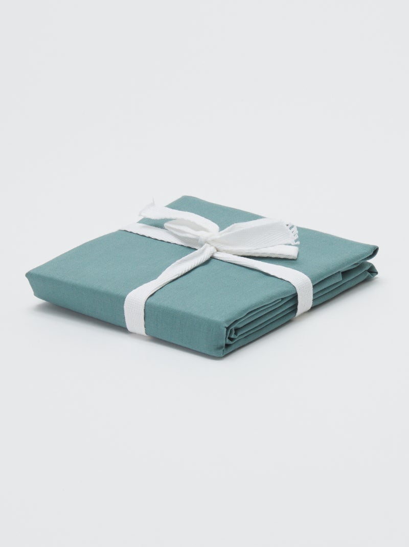 Taie d'oreiller 50 x 70 cm en coton Bleu turquoise - Kiabi
