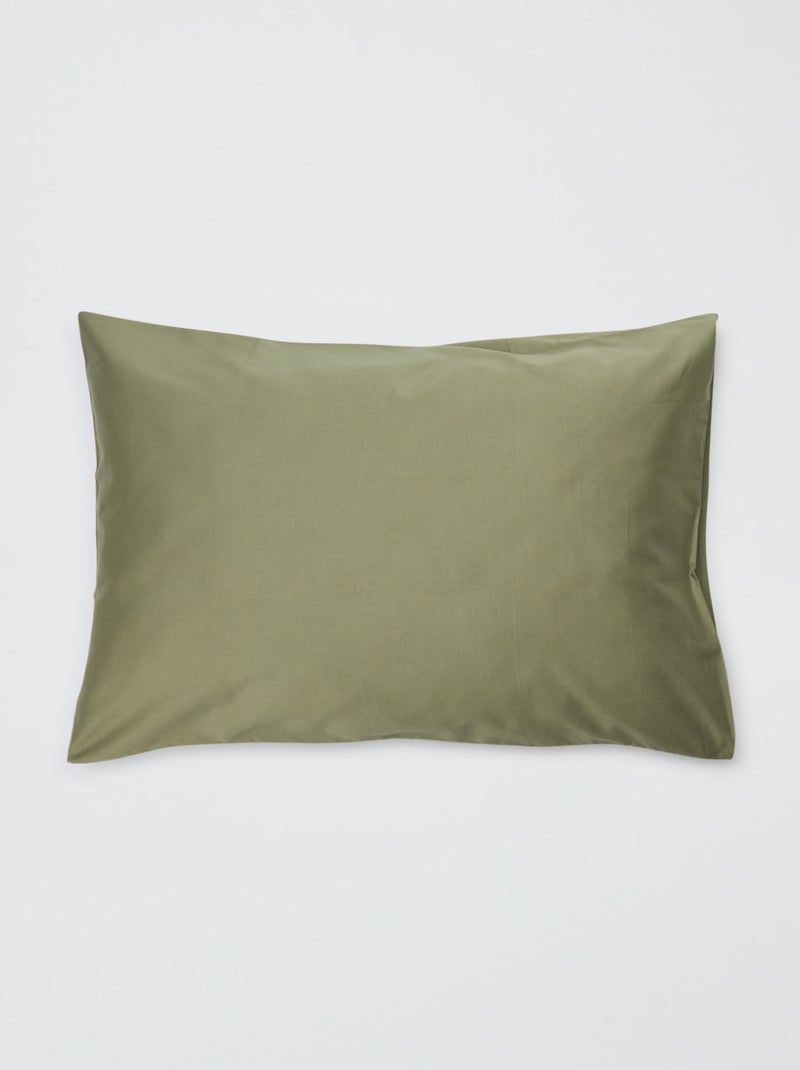 Taie d'oreiller 50 x 70 cm en coton Vert Kaki - Kiabi