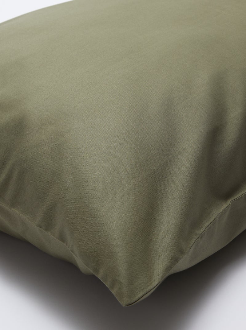 Taie d'oreiller 50 x 70 cm en coton Vert Kaki - Kiabi