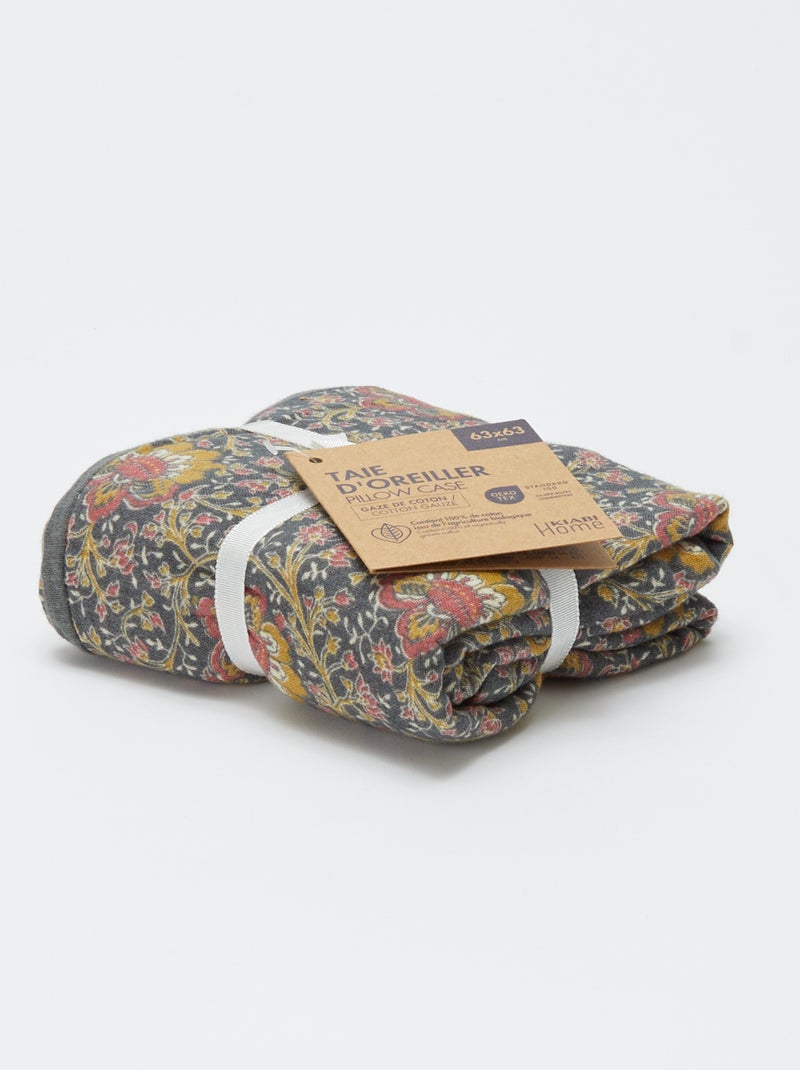 Taie d'oreiller 63 x 63 cm Gris foncé/anthracite - Kiabi