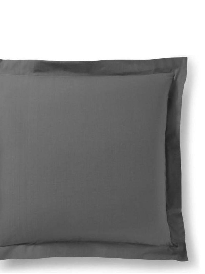 Taie d'oreiller 63x63 cm / 100% coton 57 fils/cm² Gris foncé - Kiabi