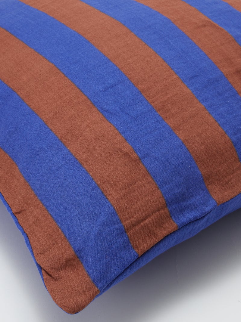 Taie d'oreiller (63x63 cm) à rayures - Kiabi Home Bleu - Kiabi