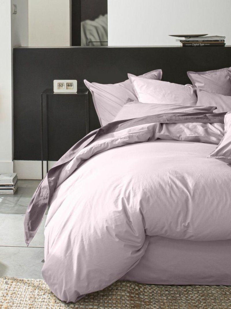 Taie d'oreiller 65x65 cm Percale de Coton Tourterelle Violet - Kiabi