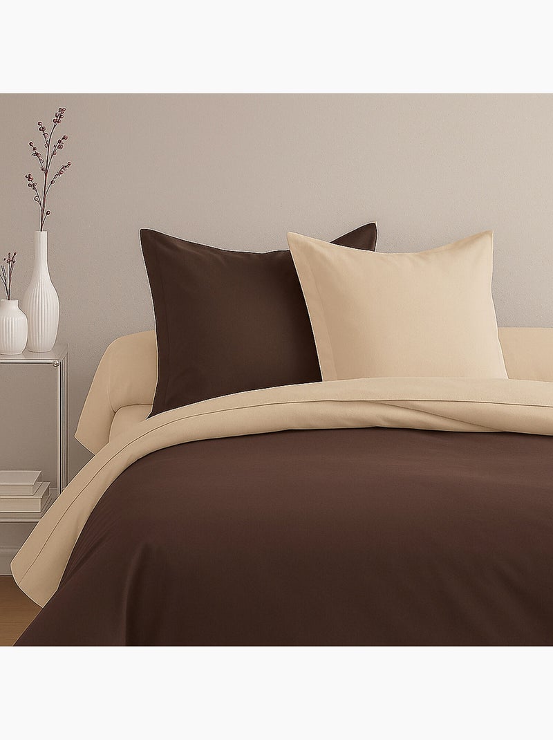 Taie d'oreiller 75x75 cm Coton Marron - Kiabi