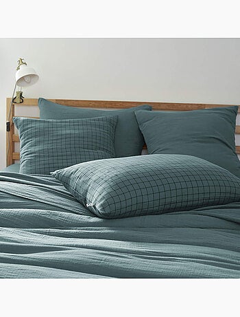 Taie d'oreiller à carreaux