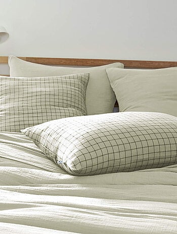Taie d'oreiller à carreaux