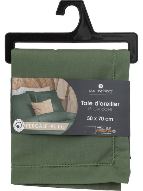 Taie d'oreiller à volant en percale de coton landiha - Kiabi