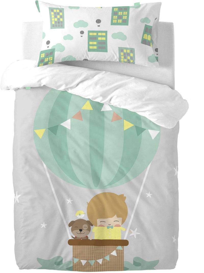 Taie d'oreiller Air balloon "Happyfriday" Jaune - Kiabi