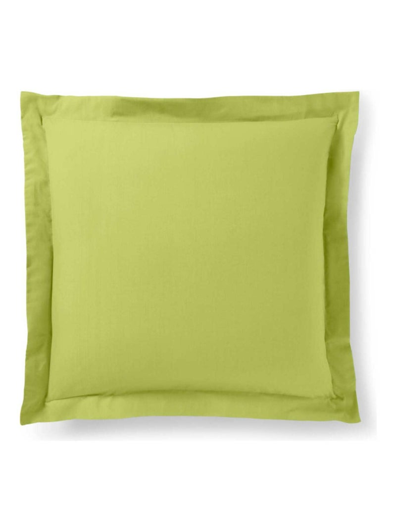 Taie d'oreiller Anis 63 x 63 cm volant plat piqué  / 100% Coton / 57 fils/cm² Vert - Kiabi