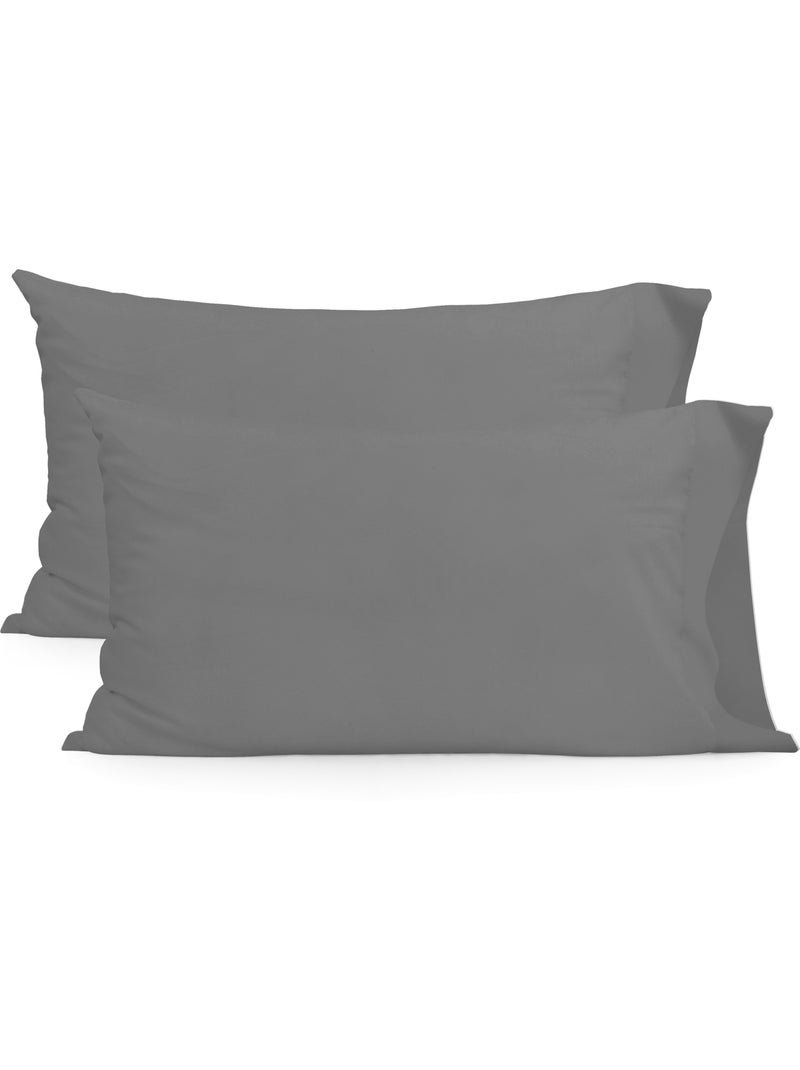 Taie d'oreiller Basic "Happyfriday" Gris foncé - Kiabi