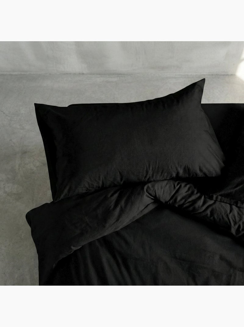 Taie d'oreiller Basic "Happyfriday" Noir - Kiabi