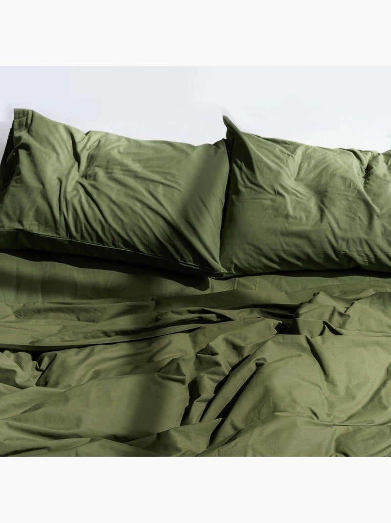 Taie d'oreiller Basic "Happyfriday" Vert olive - Kiabi