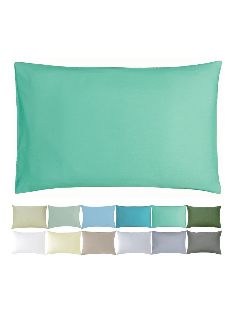 Taie d'oreiller bébé - 100% coton Bio - 'P'tit Basile' Bleu turquoise - Kiabi