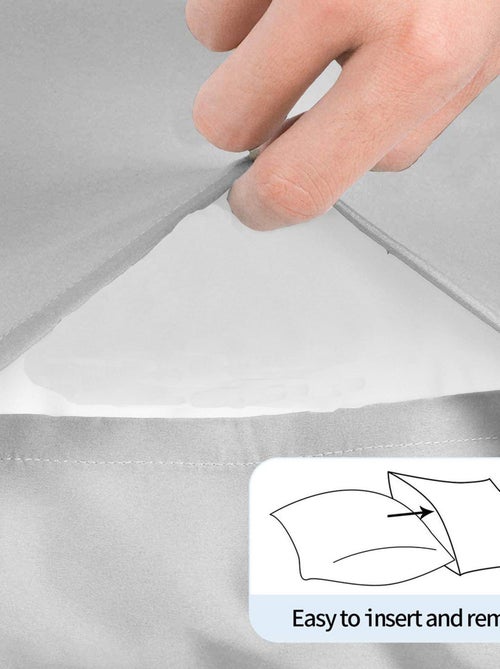 Taie d'oreiller bébé 40x60 cm - 100% coton Bio - taie bicolore écru/taupe - Kiabi