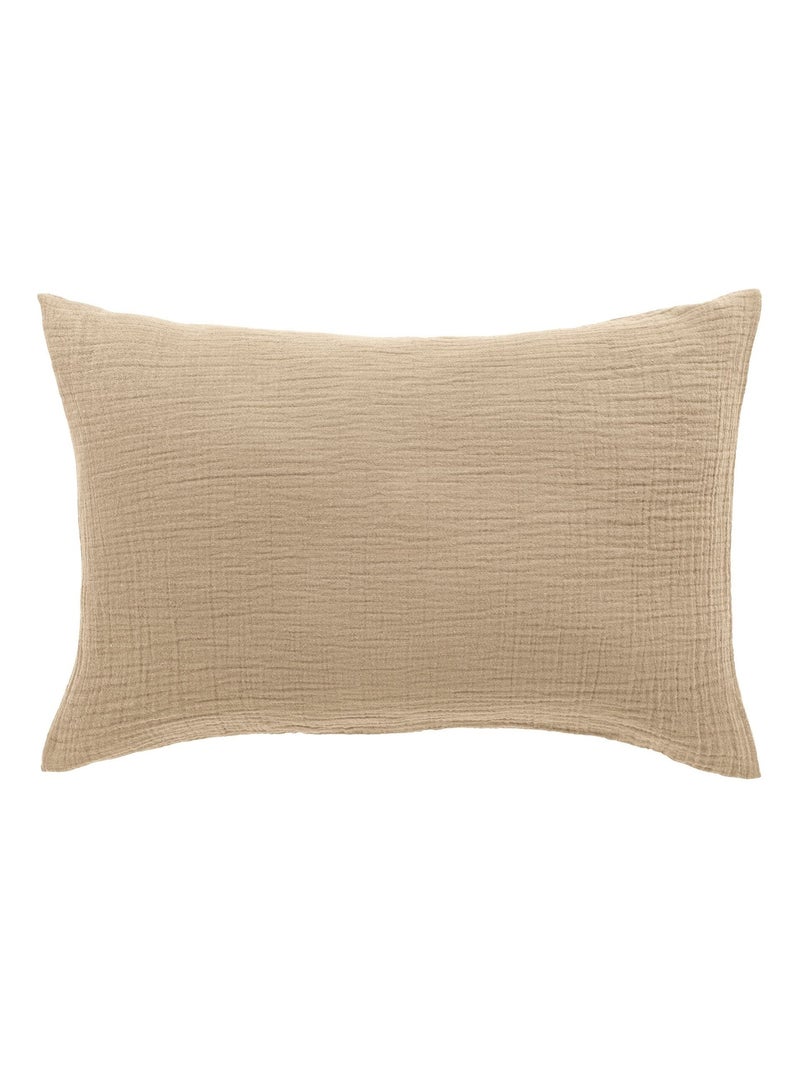 Taie d'oreiller bébé gaze de coton NOA Beige - Kiabi