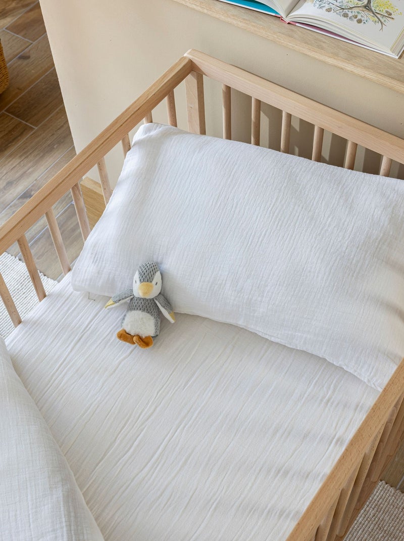 Taie d'oreiller bébé gaze de coton NOA Blanc - Kiabi