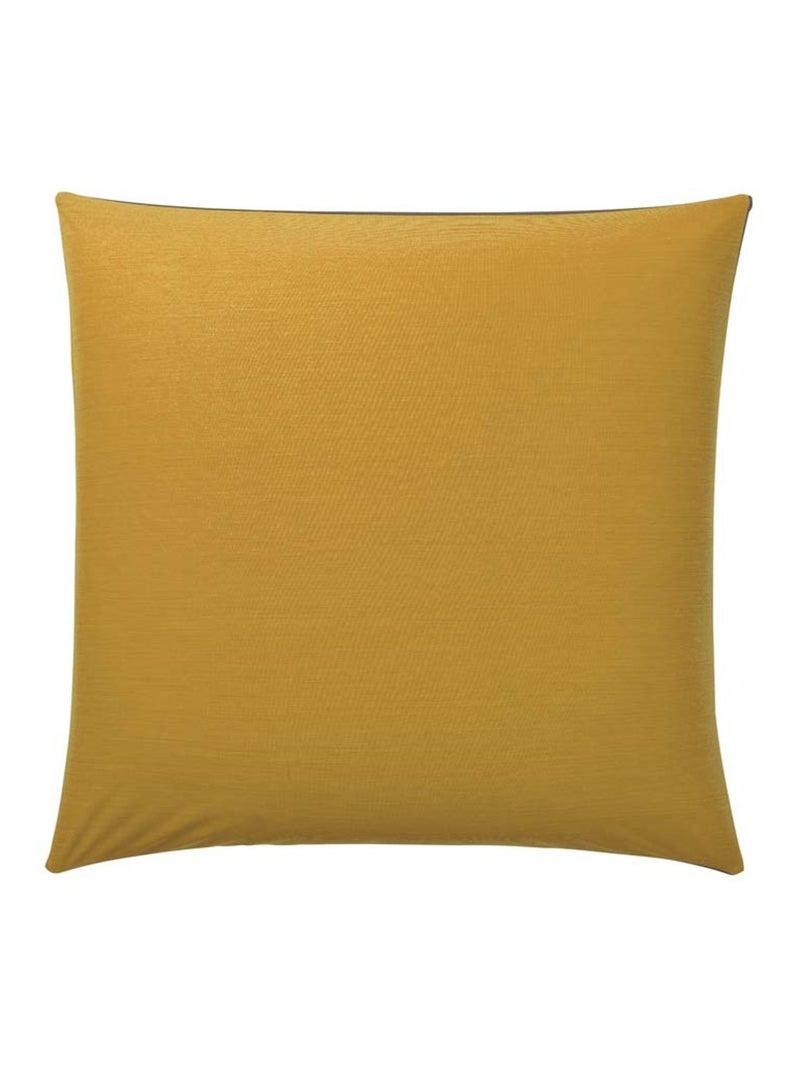 Taie d'oreiller bicolore en bambou, ÉCORCE Jaune moutarde - Kiabi