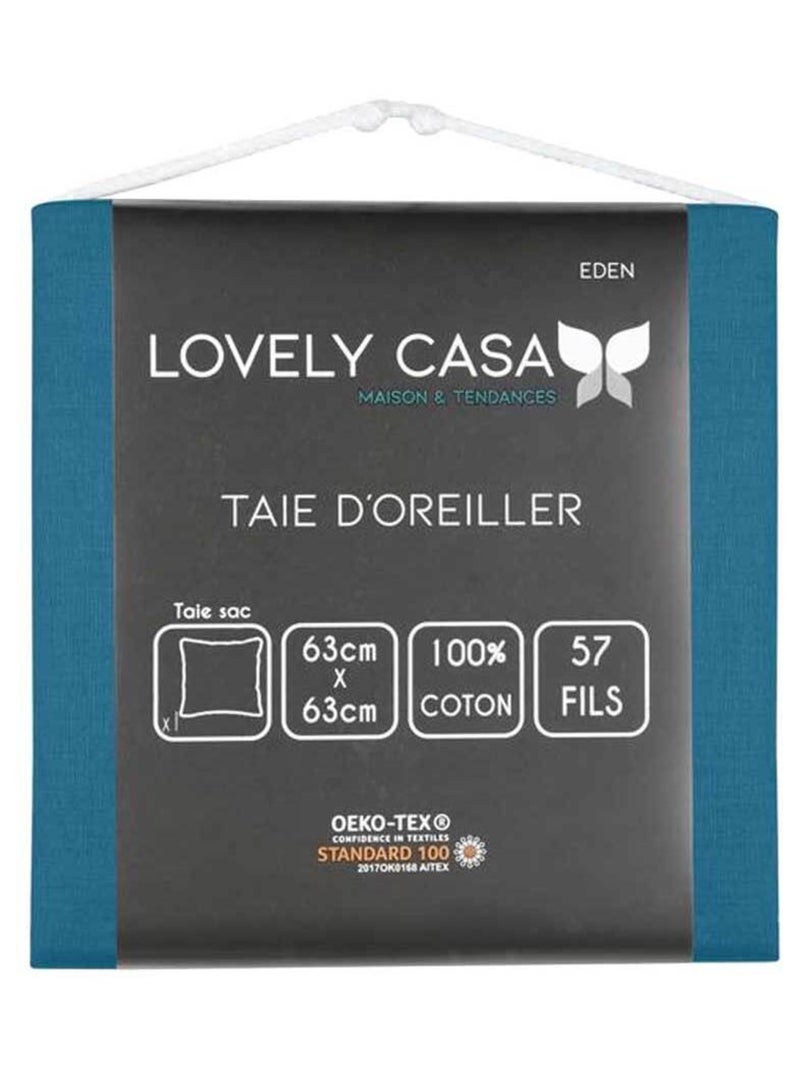 Taie d'oreiller Bleu pétrole - Kiabi
