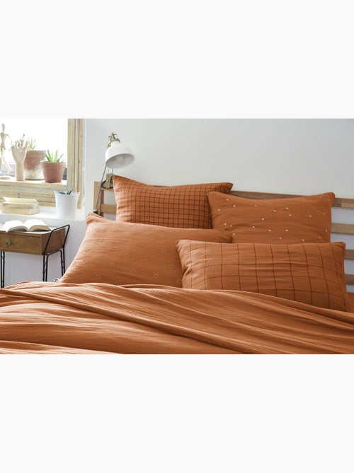 Taie d’Oreiller Brodée – Gaze de Coton – Gaïa Boho - Kiabi