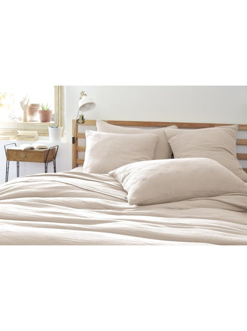 Taie d’Oreiller Brodée – Gaze de Coton – Gaïa Boho - Kiabi