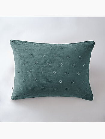Taie d’Oreiller Brodée – Gaze de Coton – Gaïa Boho