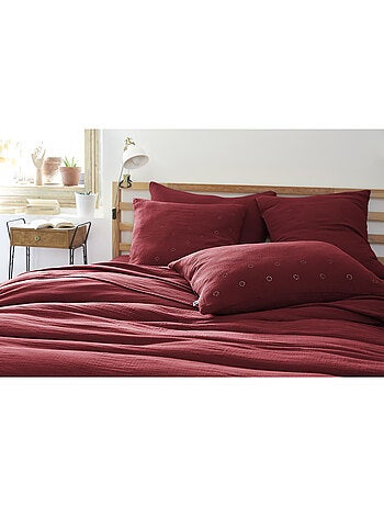 Taie d’Oreiller Brodée – Gaze de Coton – Gaïa Boho