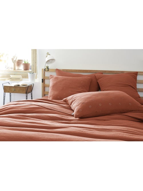Taie d’Oreiller Brodée – Gaze de Coton – Gaïa Boho - Kiabi