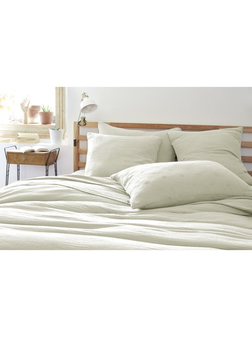 Taie d’Oreiller Brodée – Gaze de Coton – Gaïa Boho - Kiabi