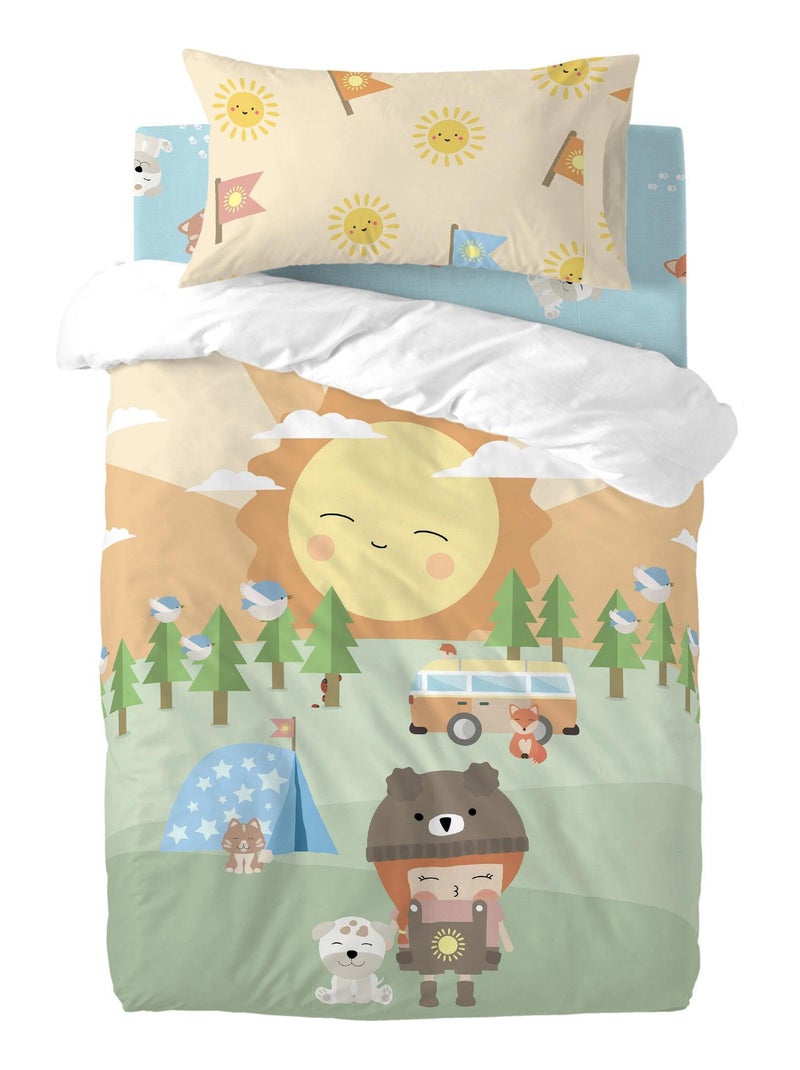 Taie d'oreiller Camping "Happyfriday" Multicolore - Kiabi