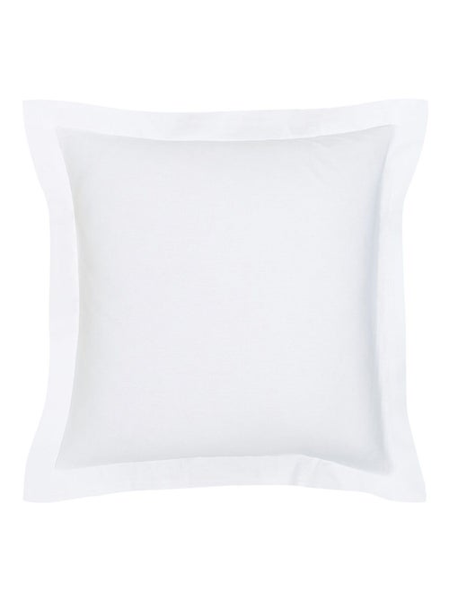 Taie d'oreiller carrée à volant plat - 100% coton BIO - Kiabi