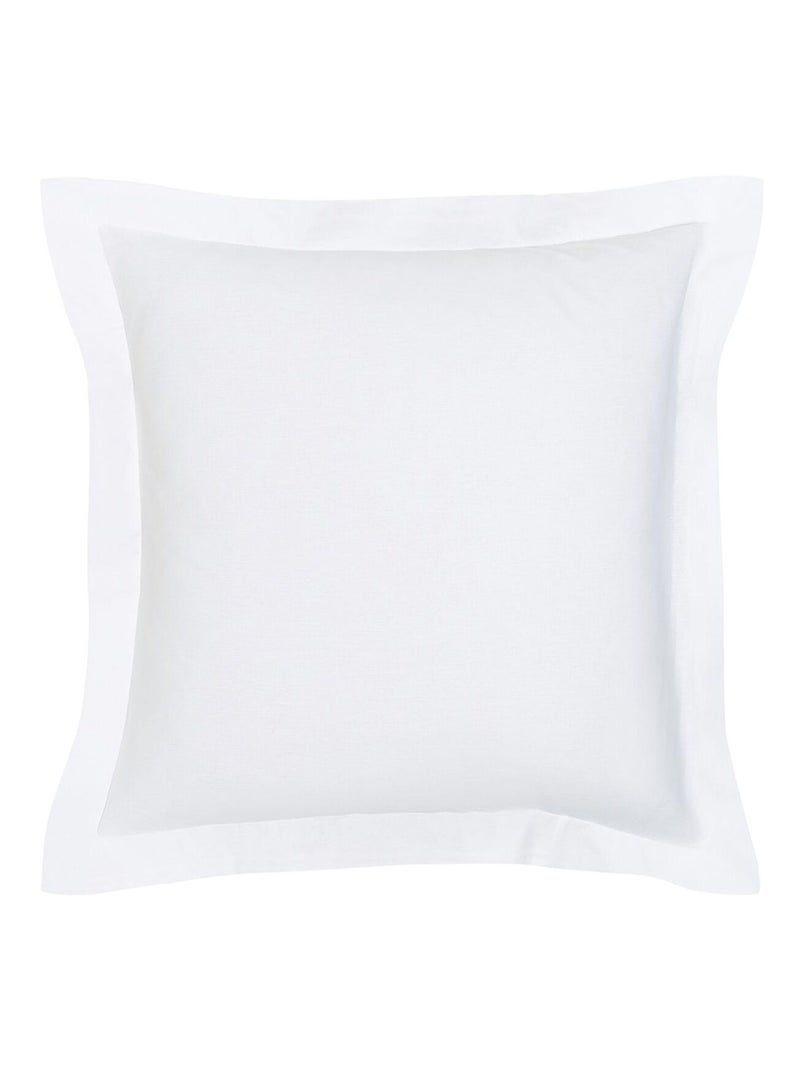 Taie d'oreiller carrée à volant plat - 100% coton BIO Blanc - Kiabi