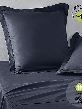 Taie d'oreiller carrée à volant plat - 100% coton BIO