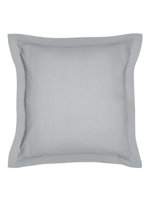 Taie d'oreiller carrée à volant plat - 100% coton BIO - Kiabi