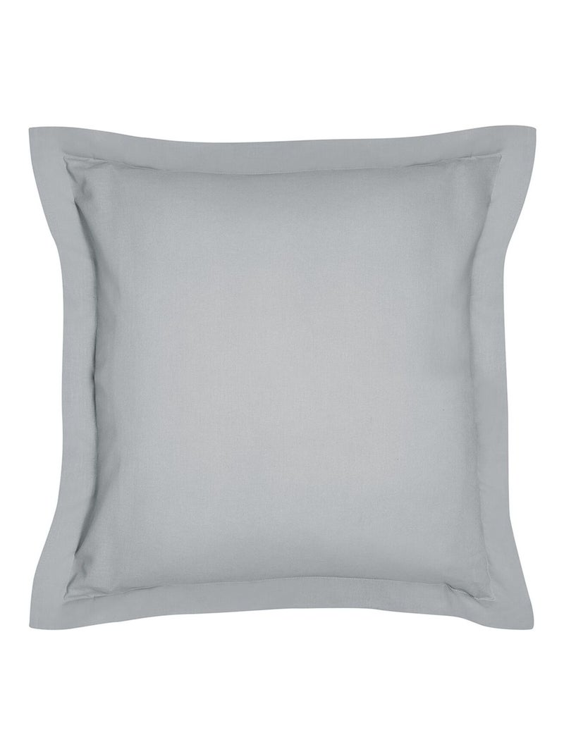 Taie d'oreiller carrée à volant plat - 100% coton BIO Gris - Kiabi