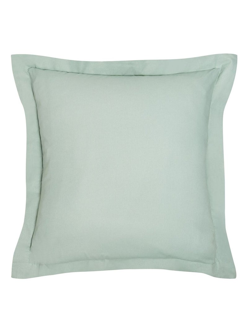 Taie d'oreiller carrée à volant plat - 100% coton BIO Vert - Kiabi