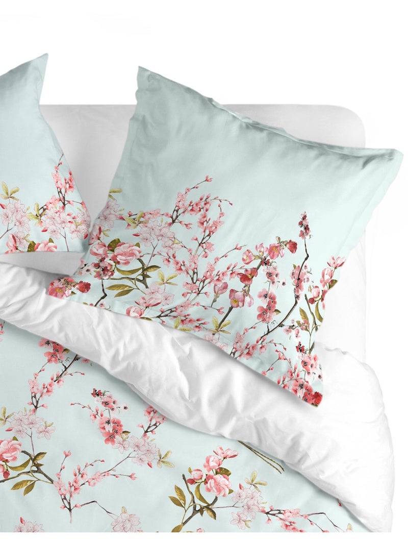 Taie d'oreiller Chinoiserie "Happyfriday" Bleu Rose - Kiabi